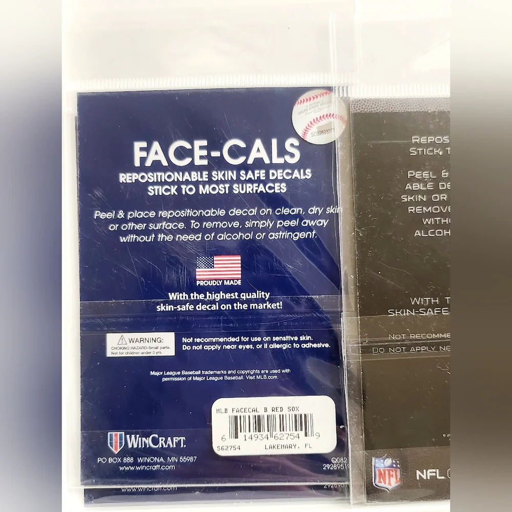 NWT SET OF 3 FACE DECALS: REDSOX & PATRIOTS FANGEAR! - Picture 4 of 12